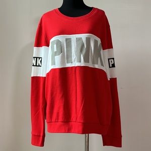 VS PINK Red Crewneck Sweatshirt - Large